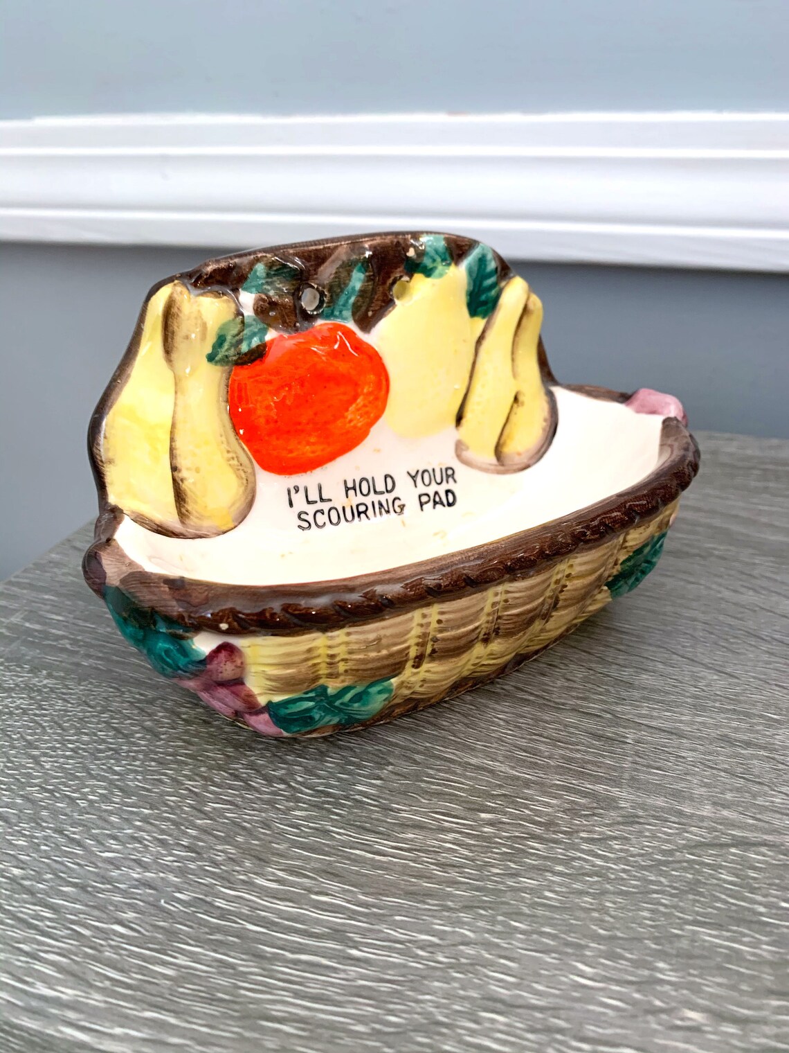 Vintage Scouring Pad Holder Retro Ceramic Kitchen Sponge Etsy