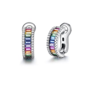 Rainbow Mini Creole silver