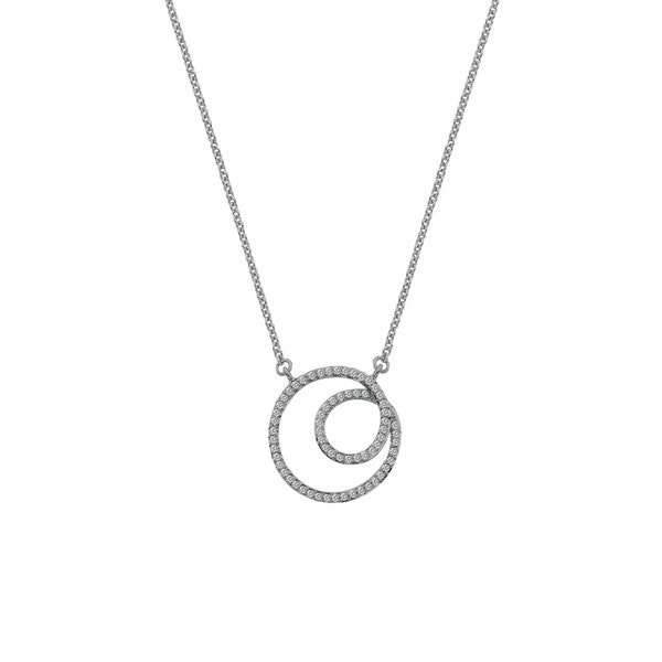 Diamond Swirl gold Necklace, white gold