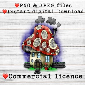 Fungo velenoso fata casa PNG e JPEG con licenza commerciale