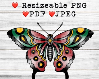 Butterfly Png, jpeg, PDF, clipart, sublimation design or printable wall art with commercial licence