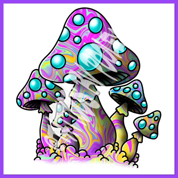 Psychedelic mushroom illustration PNG file sublimation Etsy