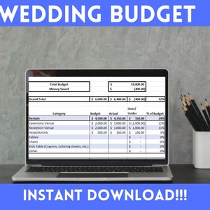 Wedding Budget Spreadsheet