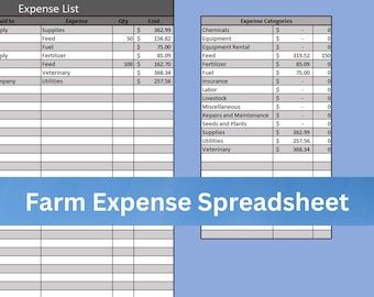 農場経費スプレッドシート