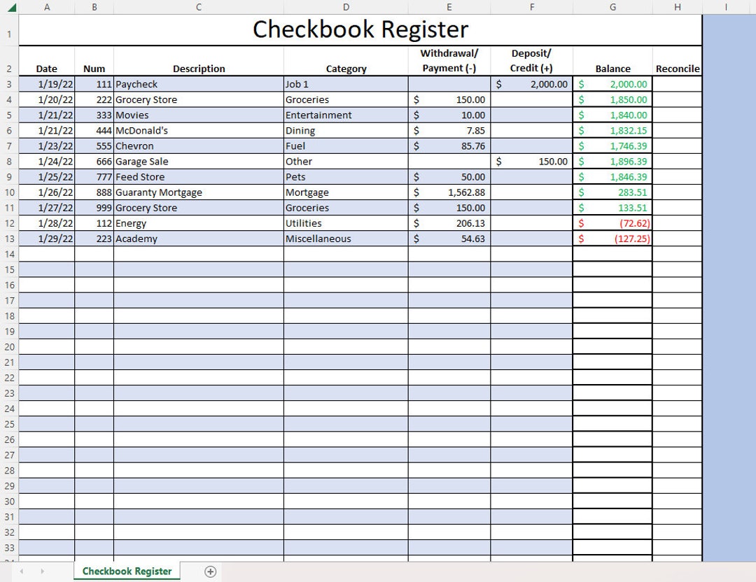 Checkbook Register Excel Spreadsheet Etsy Checkbook Register Excel Spreadsheet Etsy