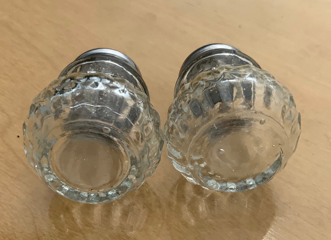 Vintage Crystal Mini Salt Pepper Set Etsy
