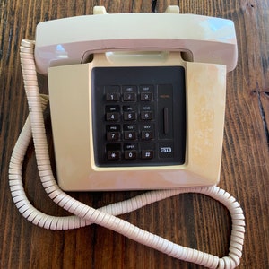 Vintage Slimline Office Desk Push Button Telephone