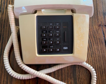 Vintage Slimline Office Desk Push Button Telephone