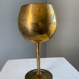 Leonard Solid Brass All Purpose Goblet 8” Tall