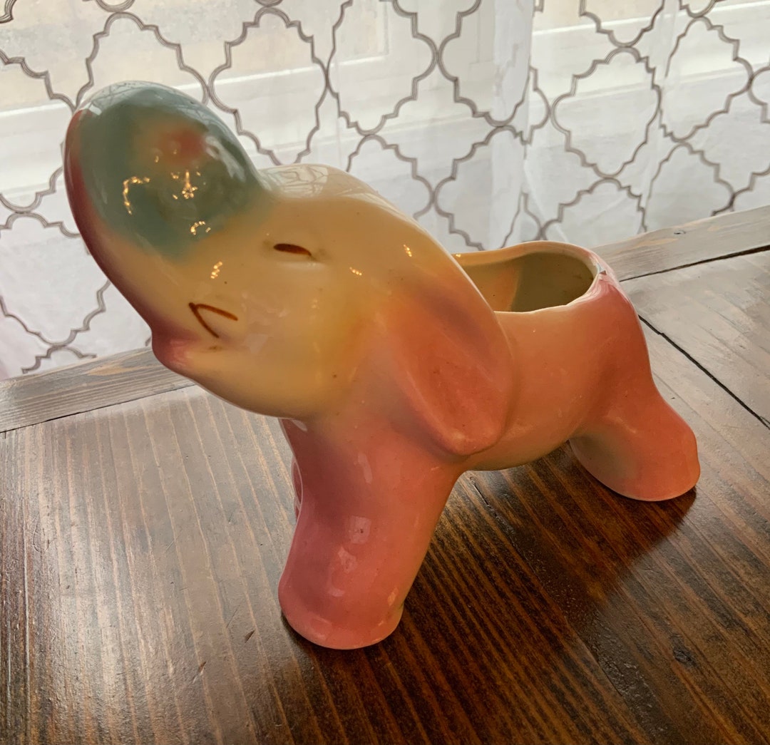 Vintage Elephant Planter Etsy