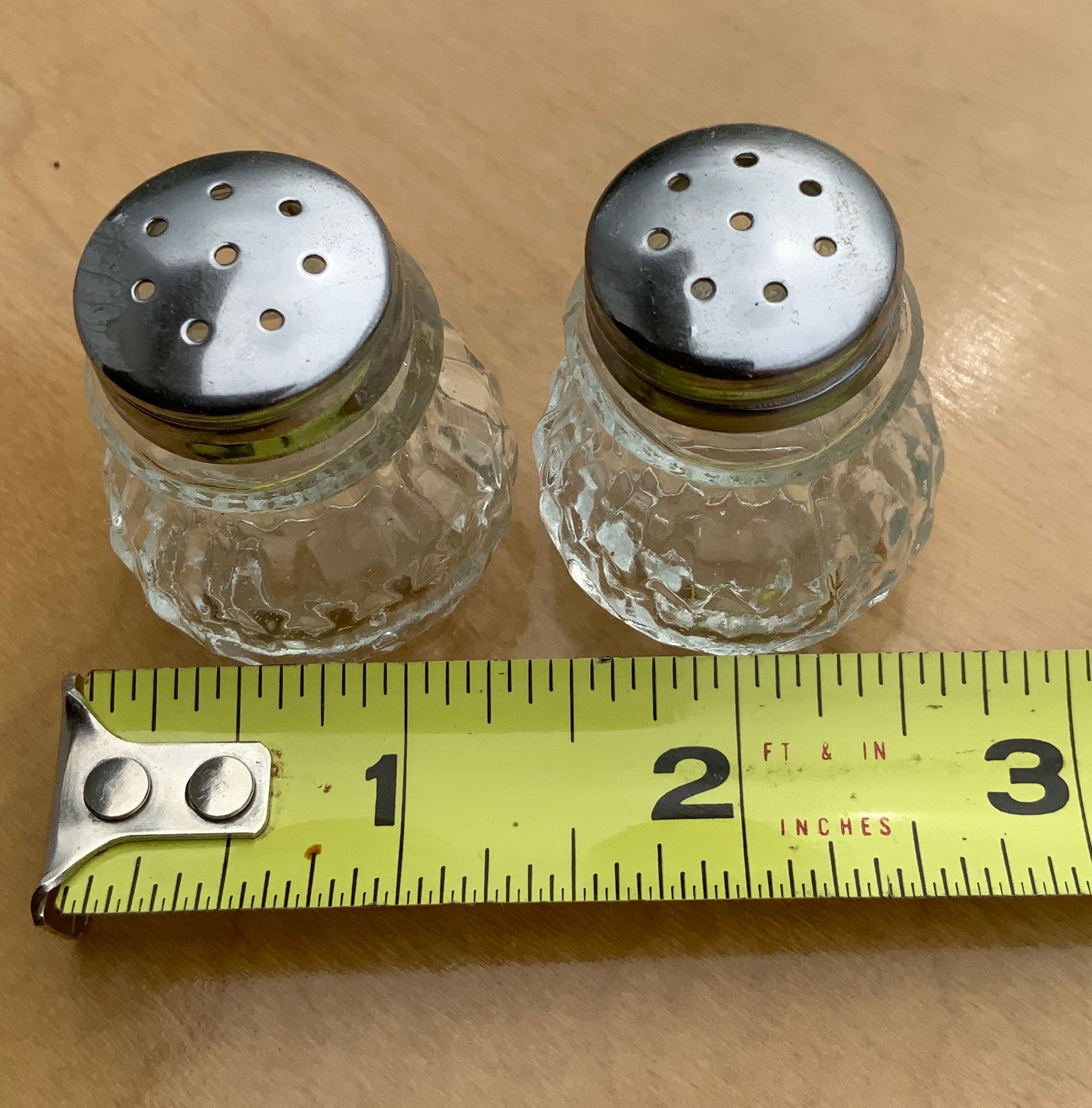 Vintage Crystal Mini Salt Pepper Set Etsy