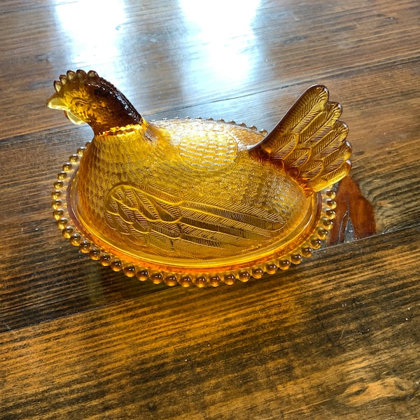 Vintage Indiana Glass Hen on Nest Candy Dish