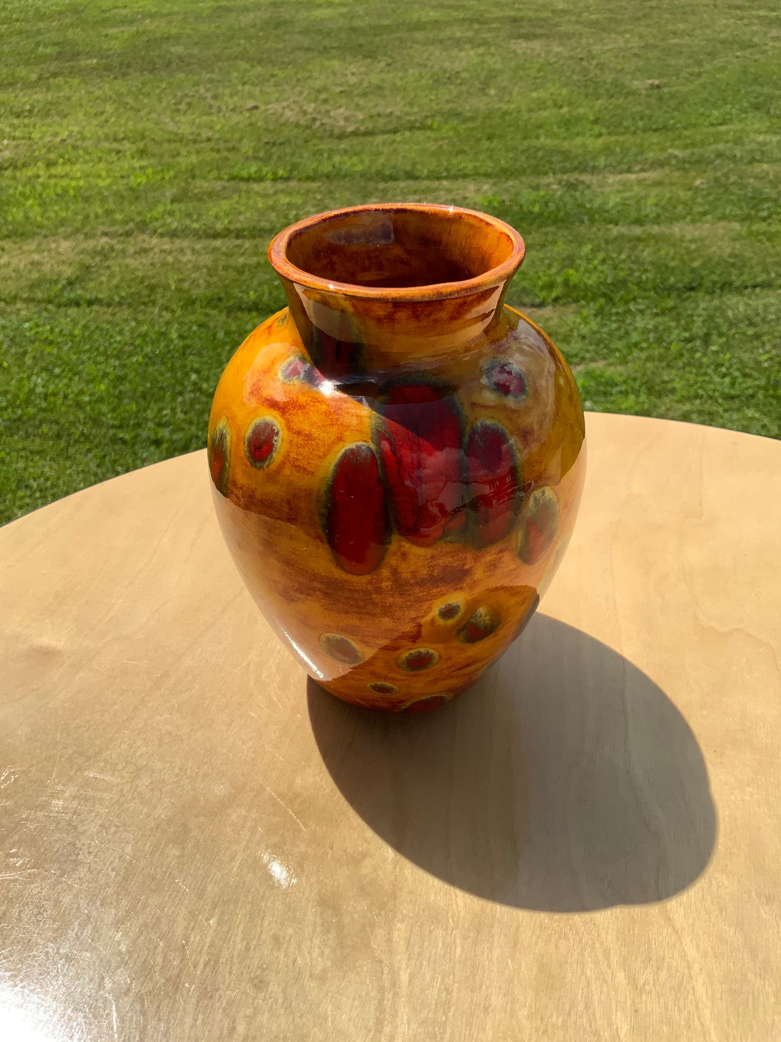 Groovy Retro Drip Glaze Vase Etsy