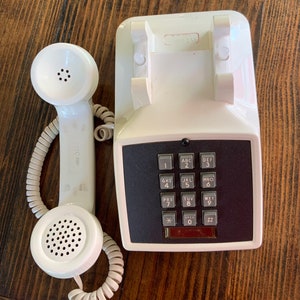 Vintage White Push Button Desk Telephone image 2