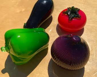 Vintage Murano Style Glass Fruit Set