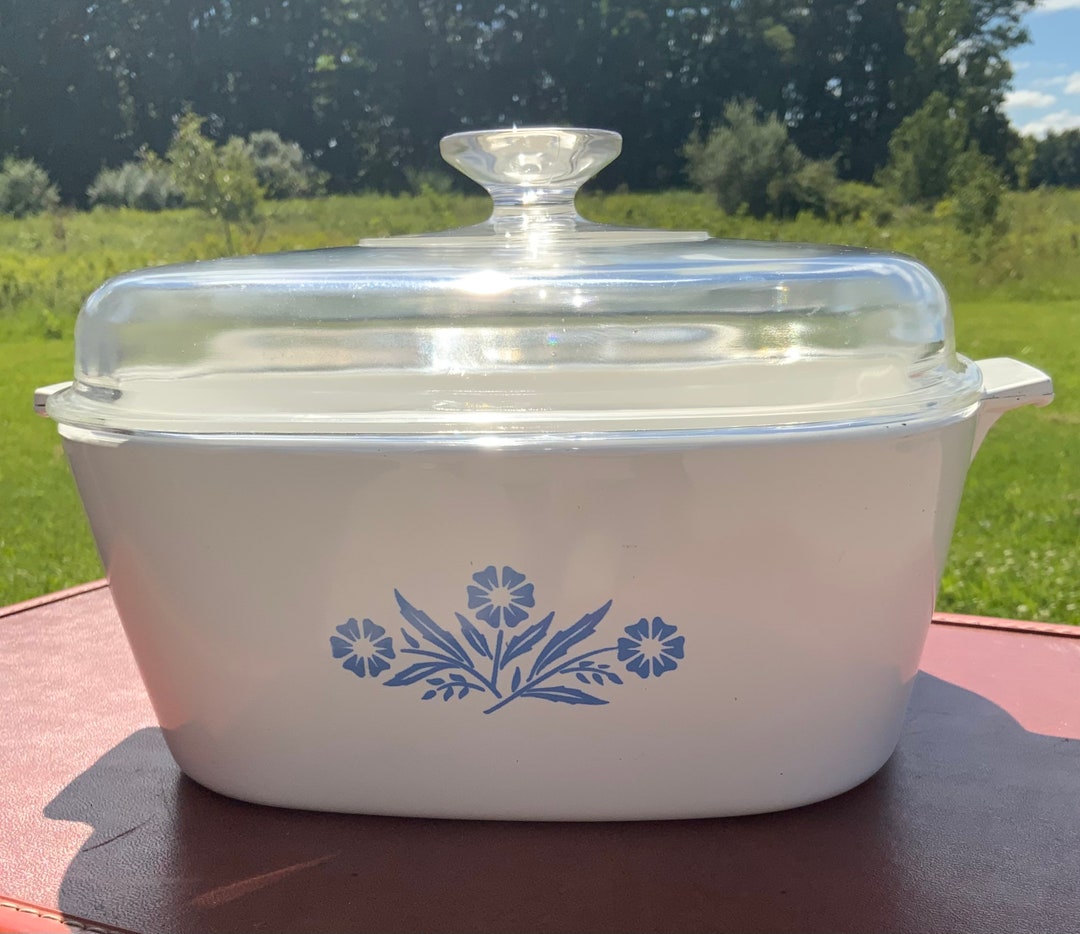 Vintage Corningware 4 Qt Dutch Oven Blue Cornflower Etsy