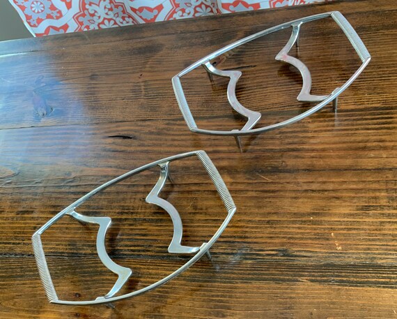 Set of 2 Vintage Corningware P-11-M-1 Dish Trivot Stands Stainless Steel