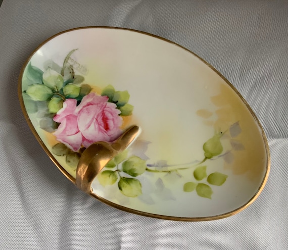 Vintage Nippon Gold Handled Hand Painted Small Tray - Etsy