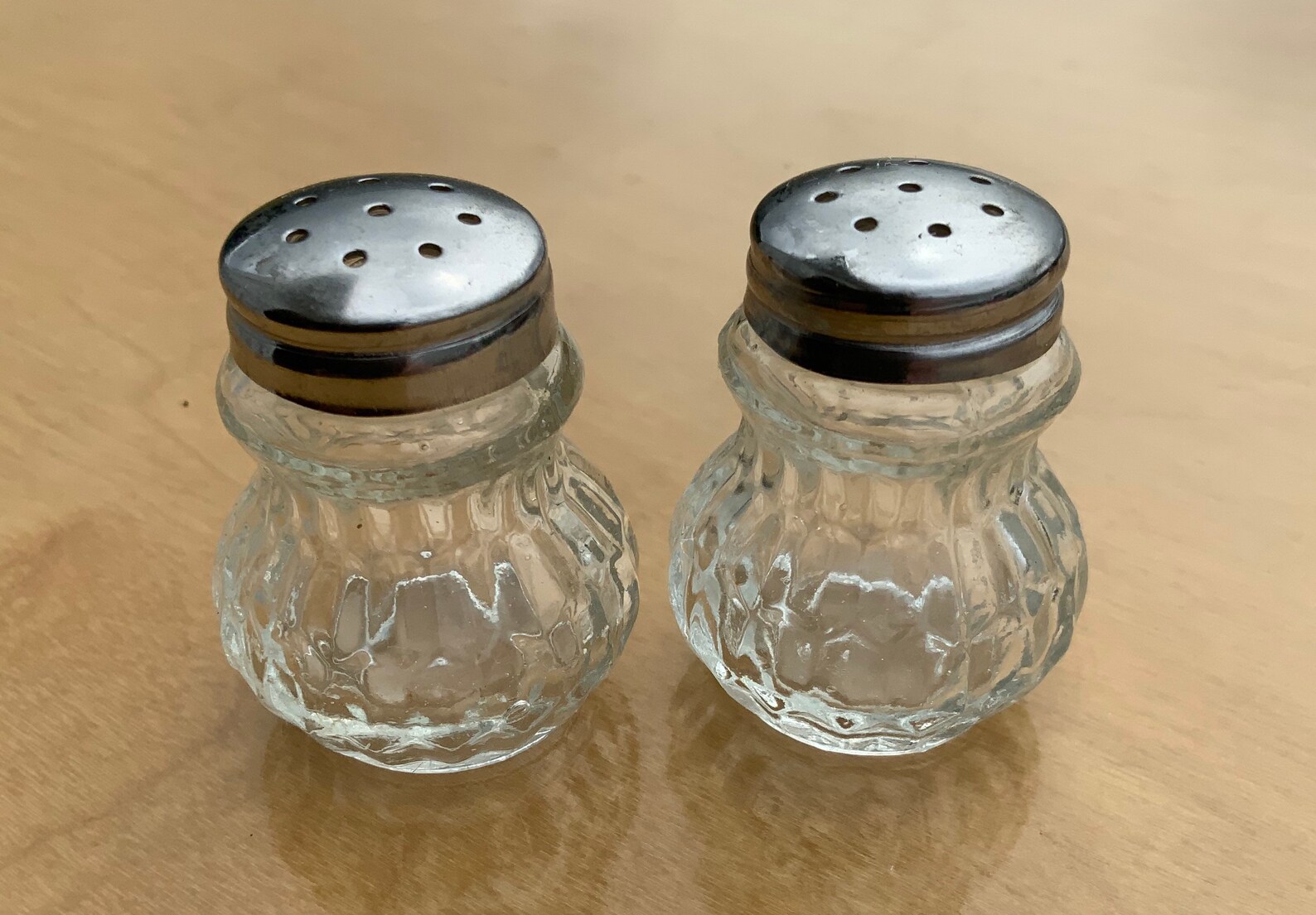 Vintage Crystal Mini Salt Pepper Set Etsy