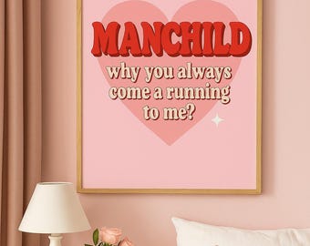 Póster de la canción "Manchild" de Sabrina Carpenter, arte de pared