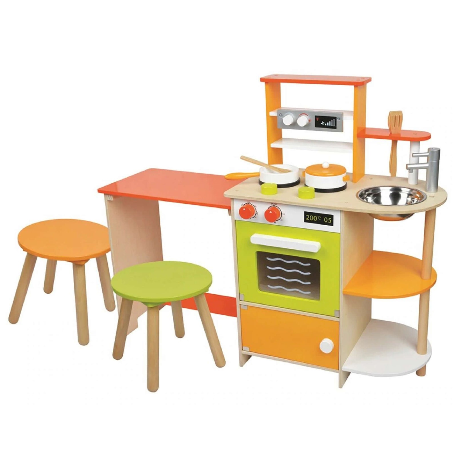 Wooden Childrens 2 In 1 Kitchen Cooking And Dining Room With Etsy