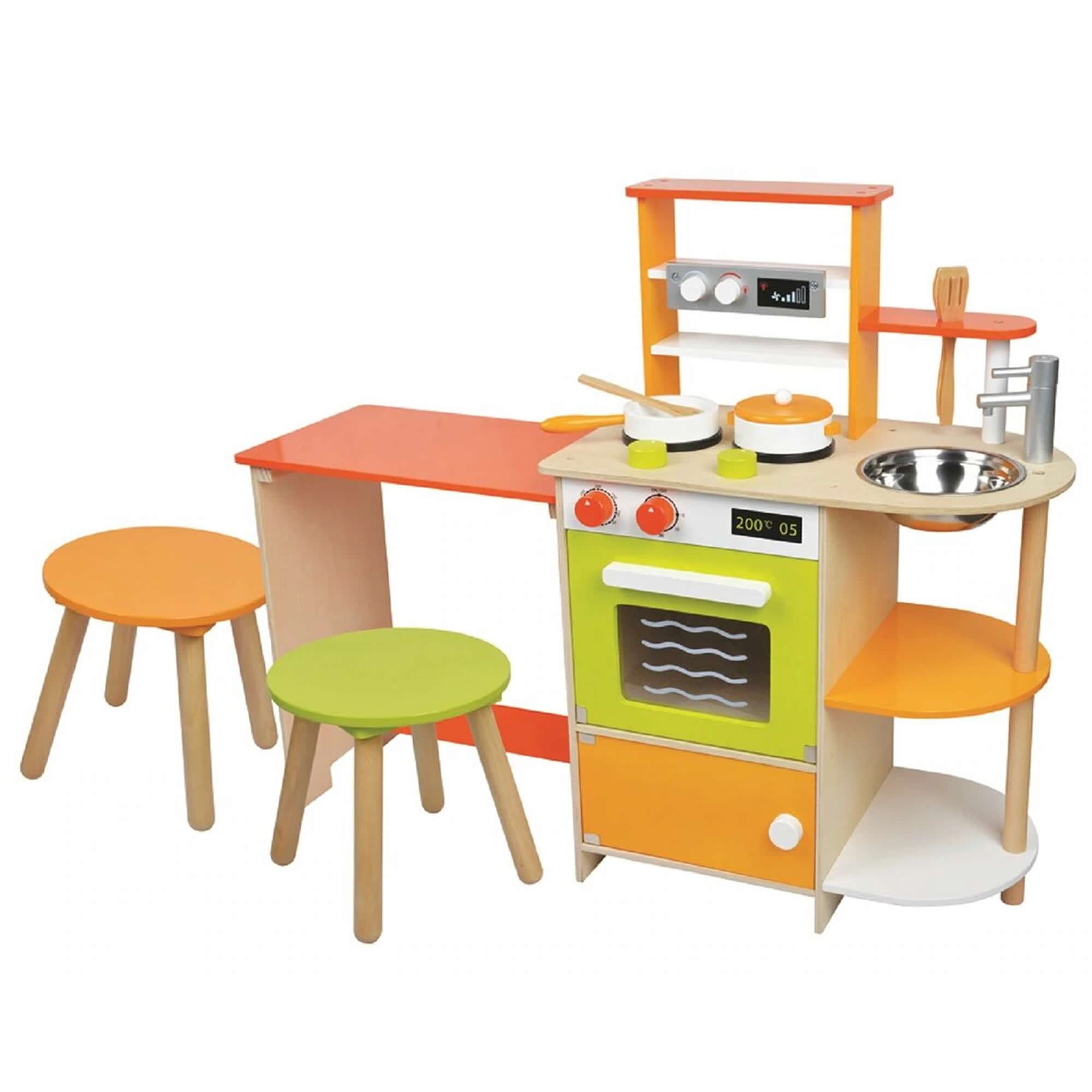 Wooden Childrens 2 In 1 Kitchen Cooking And Dining Room With Etsy