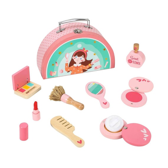 Kit de Maquillage de Bijoux de jeu de rôle pour les Filles 3 en 1 cadeau de  mallette