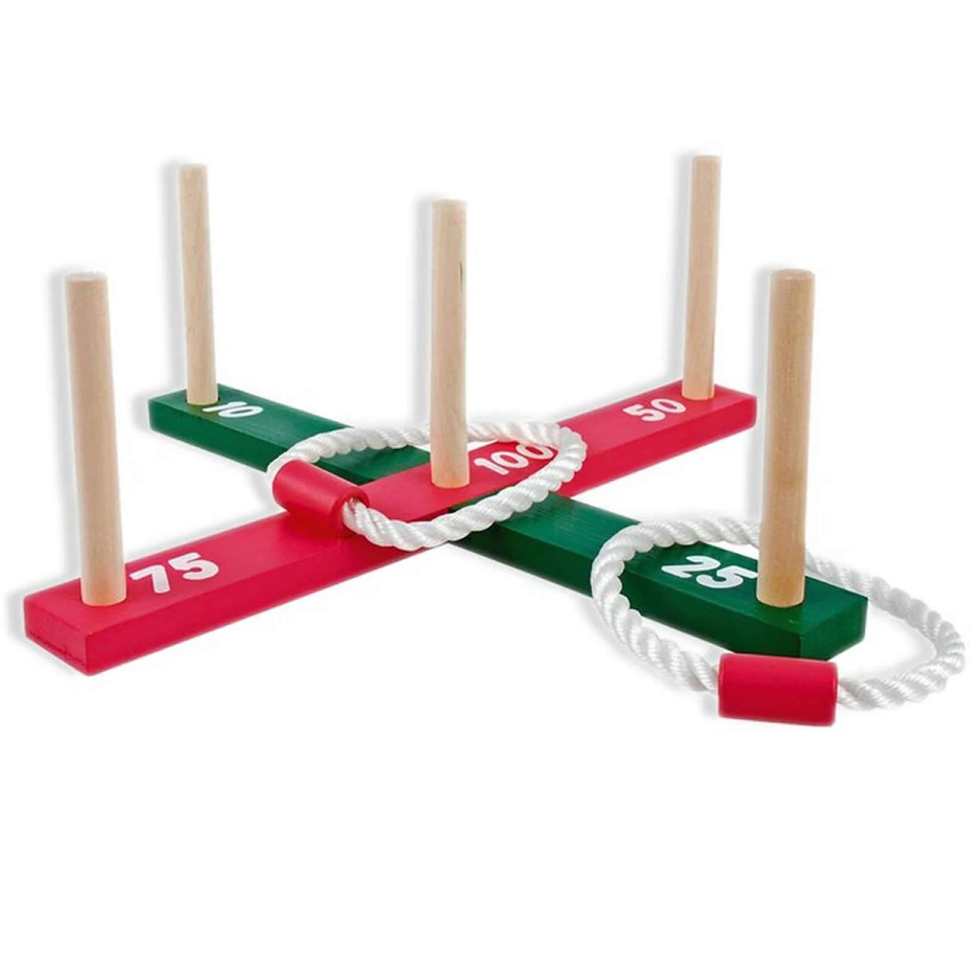 Outdoor/indoor Rope Quoits & Wooden Pegs Throwing Family Game Etsy