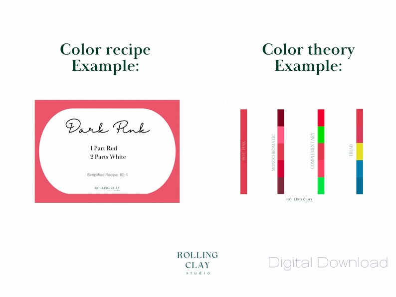 Polymer Clay Color Recipe Color Theory Create Your Own Etsy