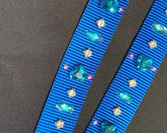 Petsafe blue leash with blue crystal hearts and bling.