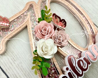 Floral Cake Topper | Butterfly Cake Topper | Sweet 16 | Happy Birthday | paperslittlehelper