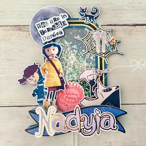 Coraline Cake Topper | custom shaker cake topper | paperslittlehelper