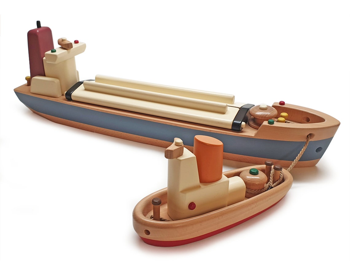 Cargo Ship Toy Harbour Master Pretend play Toy ship Etsy