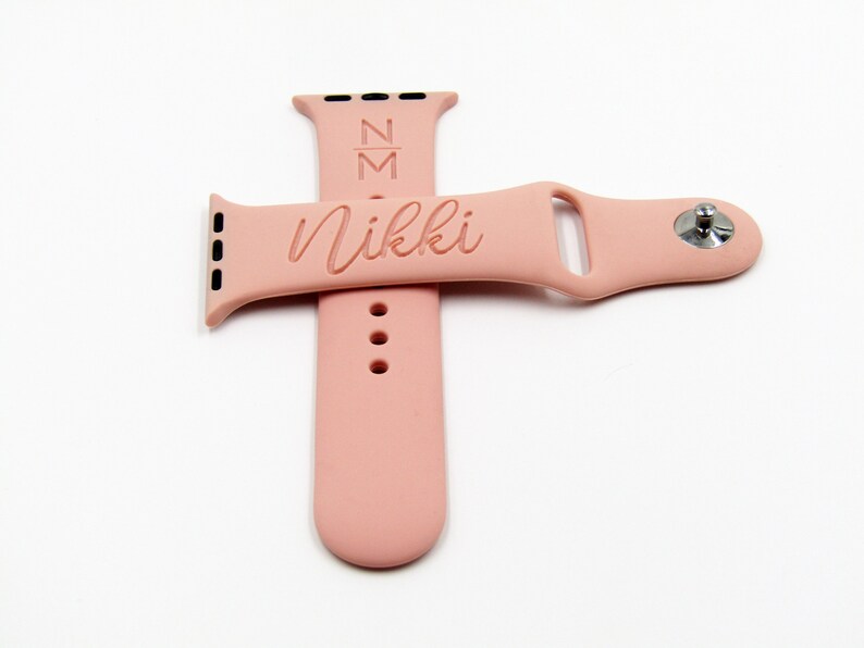 Monogrammed Apple Watch Band With Name Personalized Apple Etsy