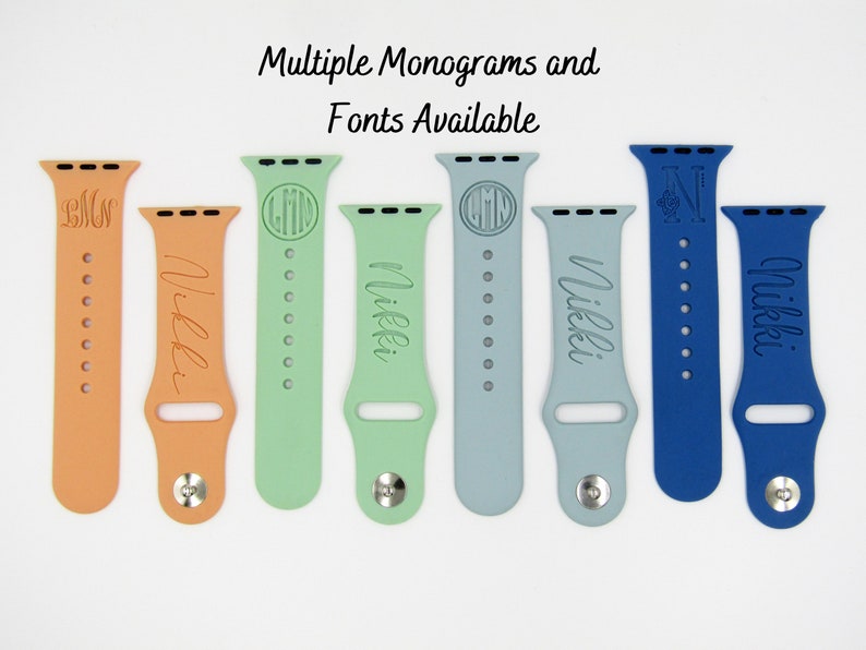 Monogrammed Apple Watch Band With Name Personalized Apple Etsy