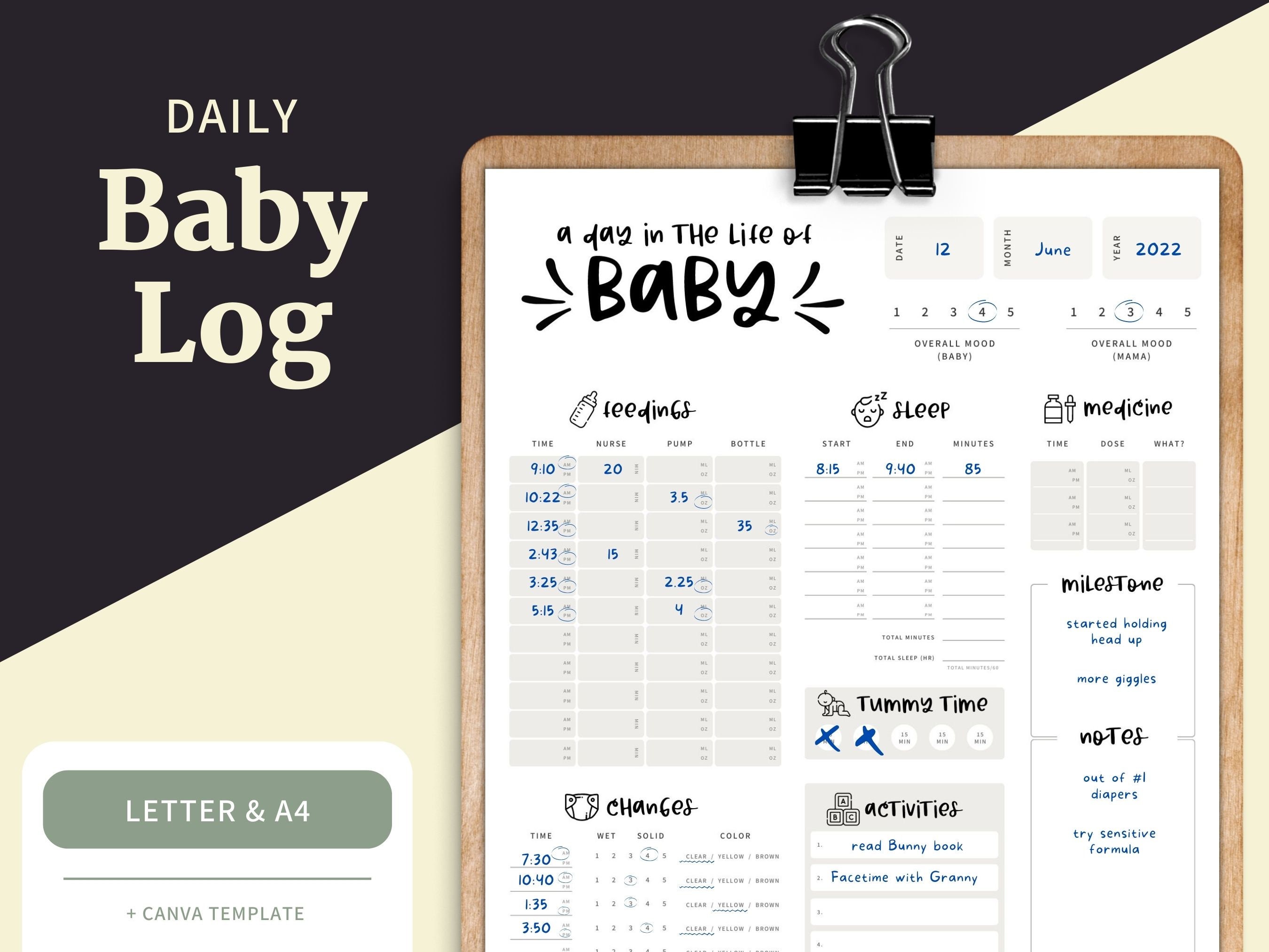  La Morsa baby log book tracker & journal for mom