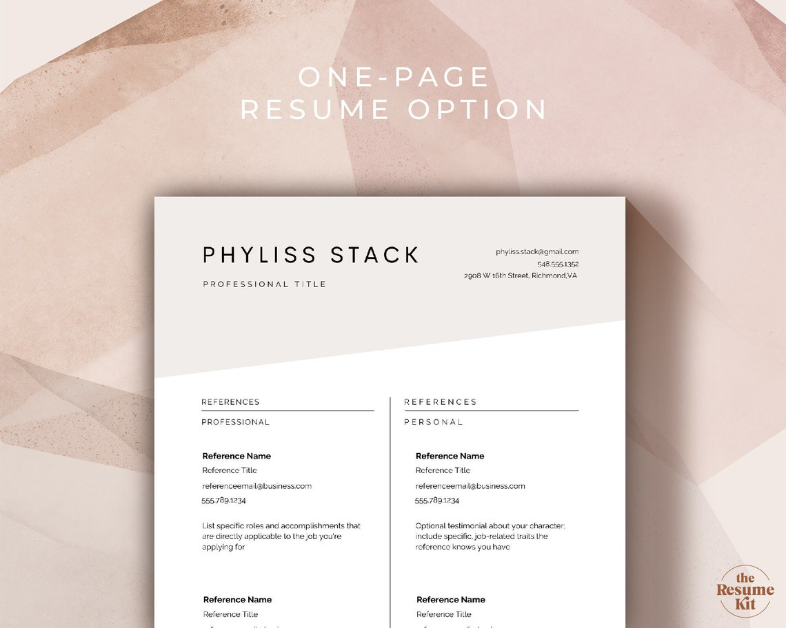 Canva Resume Template Cv Template Professional and Minimalist - Etsy Canada