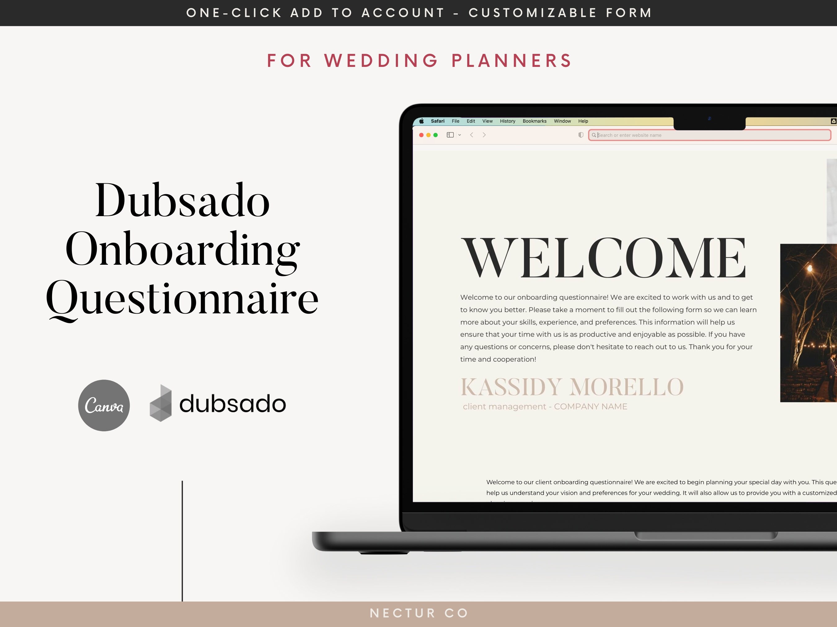 Dubsado Onboarding Template Wedding Planner Canva Editable Etsy