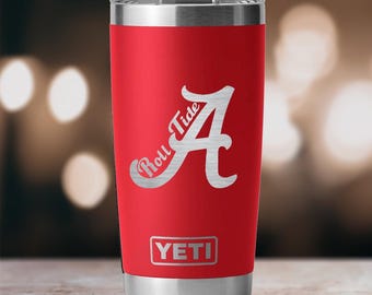 Alabama-crimson-tide-stainless Steel Powder Coated Yeti Tumbler-cup-travel  Mug - Etsy
