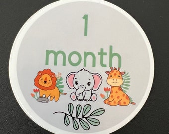 Baby Milestone Stickers- Safari Animals