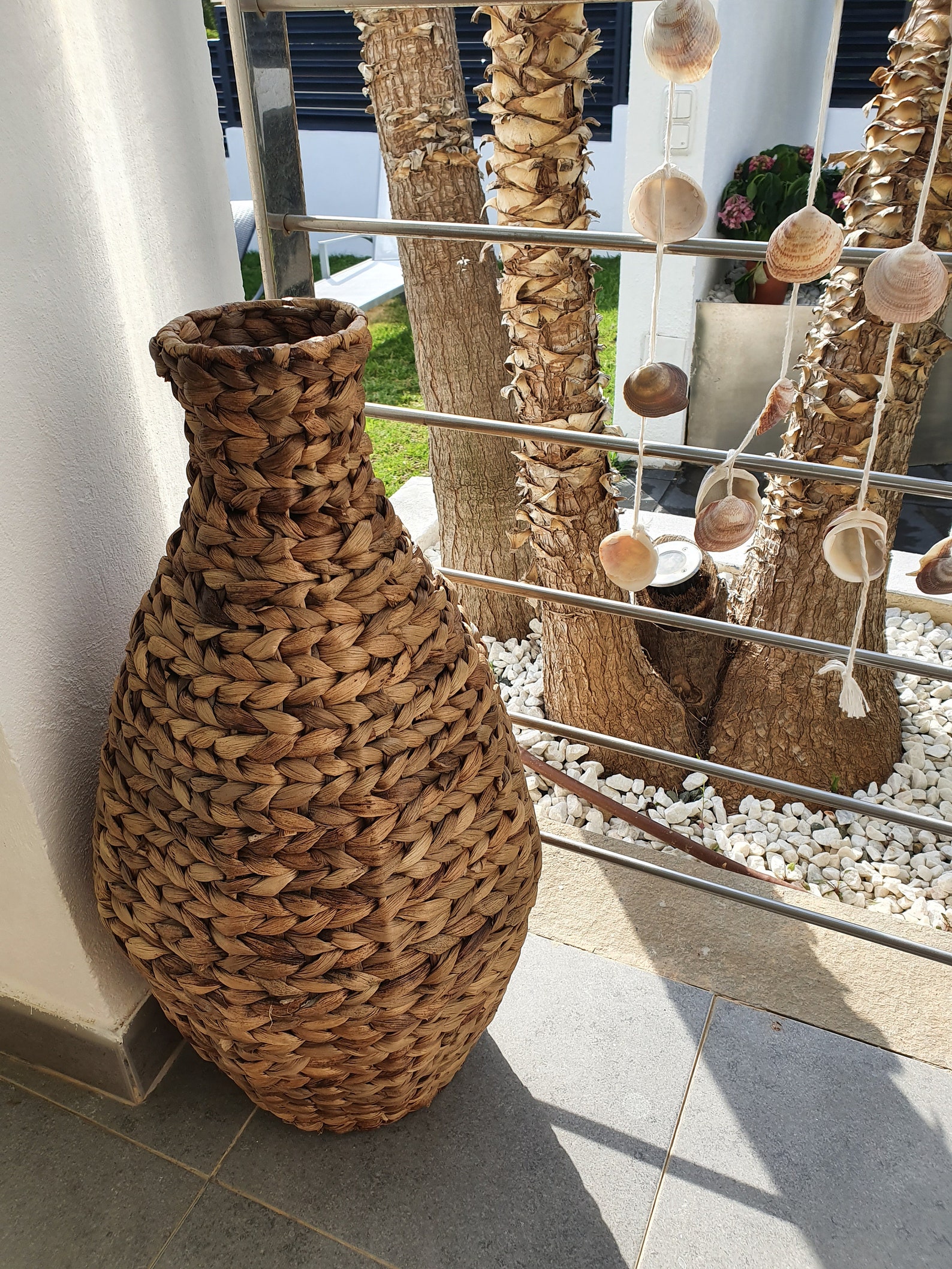 Wicker vase boho decoration floor vase rattan vase hand Etsy