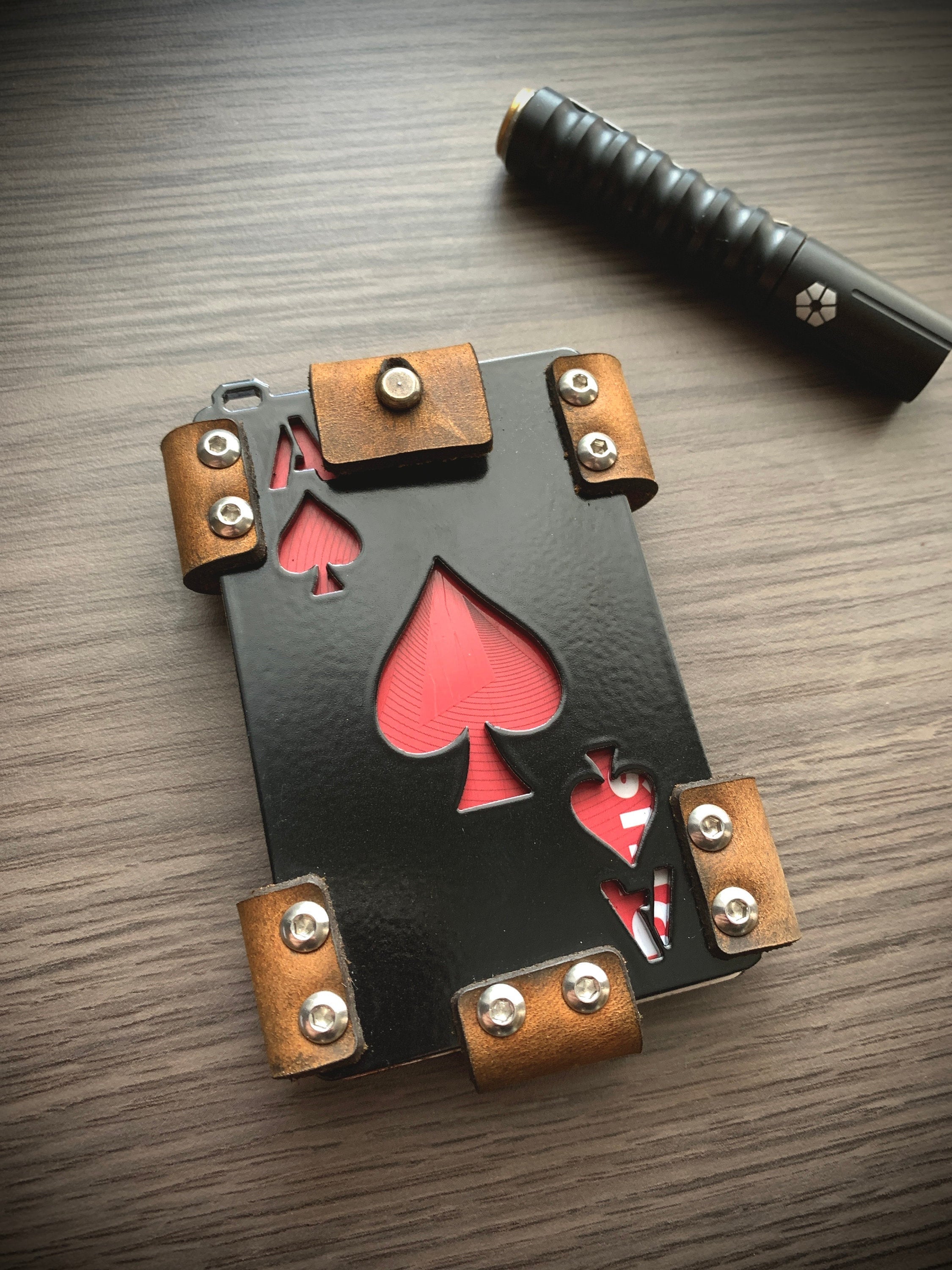 Ace of spades wallet, black