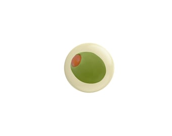 Olive Button Pin