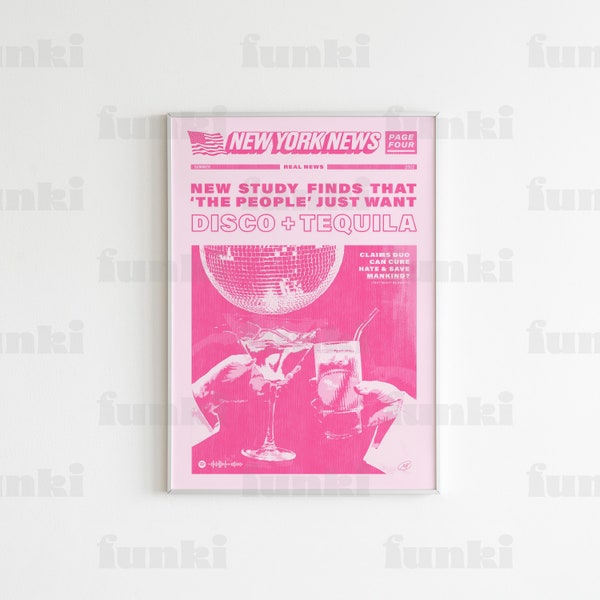 Pink Disco + Tequila Headline Poster