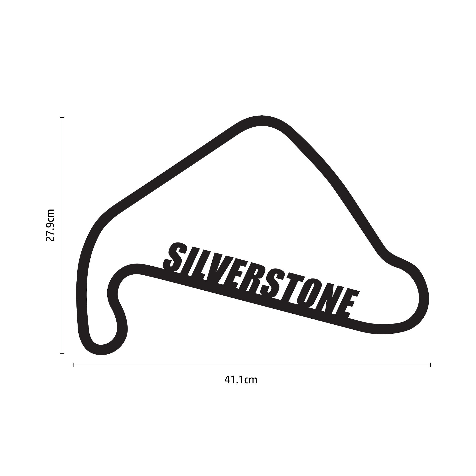 Silverstone National Racing Circuit Black Steel Wall Art Etsy