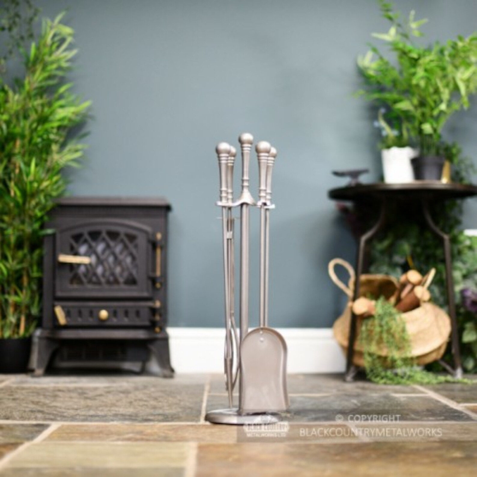 64cm Modern Brushed Pewter Companion Set/ Fireplace/ Winter Etsy UK