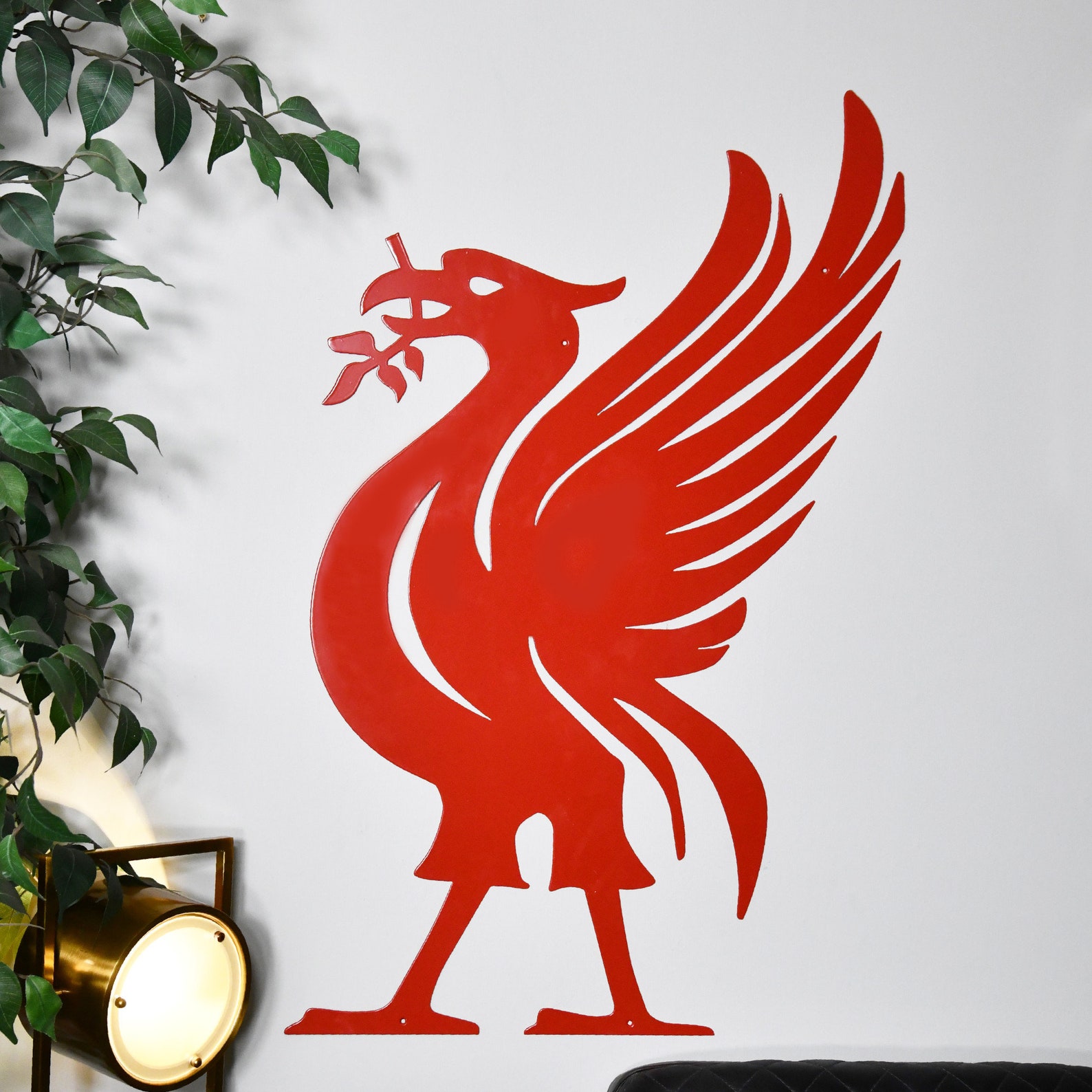 Red Liver Bird Steel Wall Art Large Etsy
