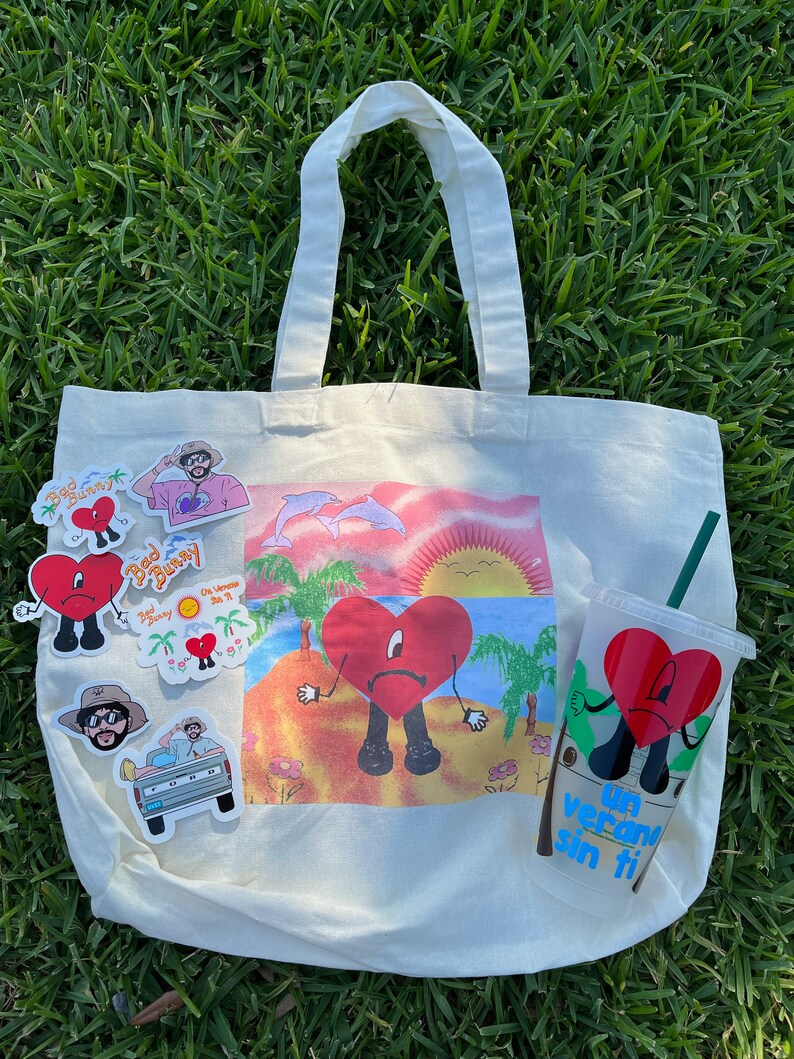 Un Verano Sin Ti Tote Bag Stickers and Cold Cup Un Verano - Etsy Finland