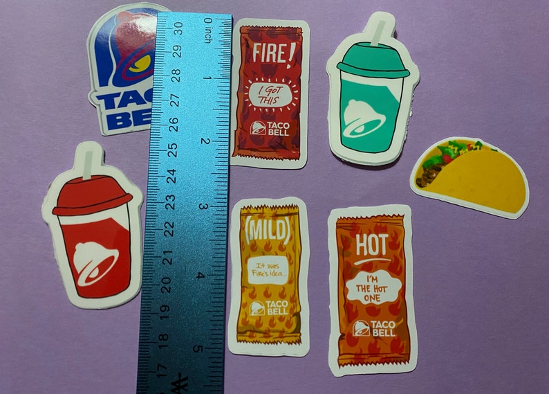 Taco bell sticker pack, taco bell stickers taco bell planner stickers, food stickers image 2