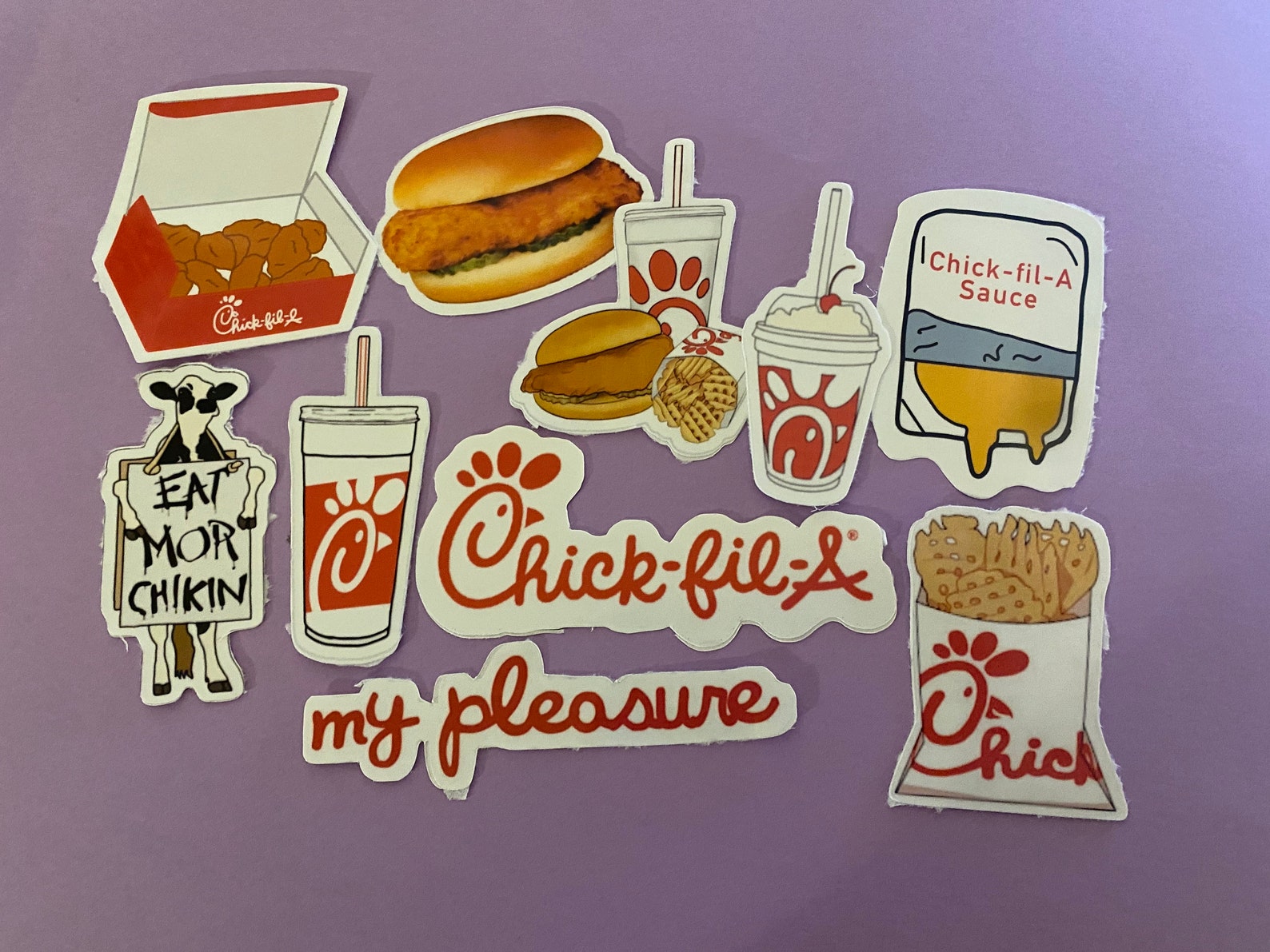 Chick Fil a Stickers Chickk Fil A sticker Pack Planner | Etsy